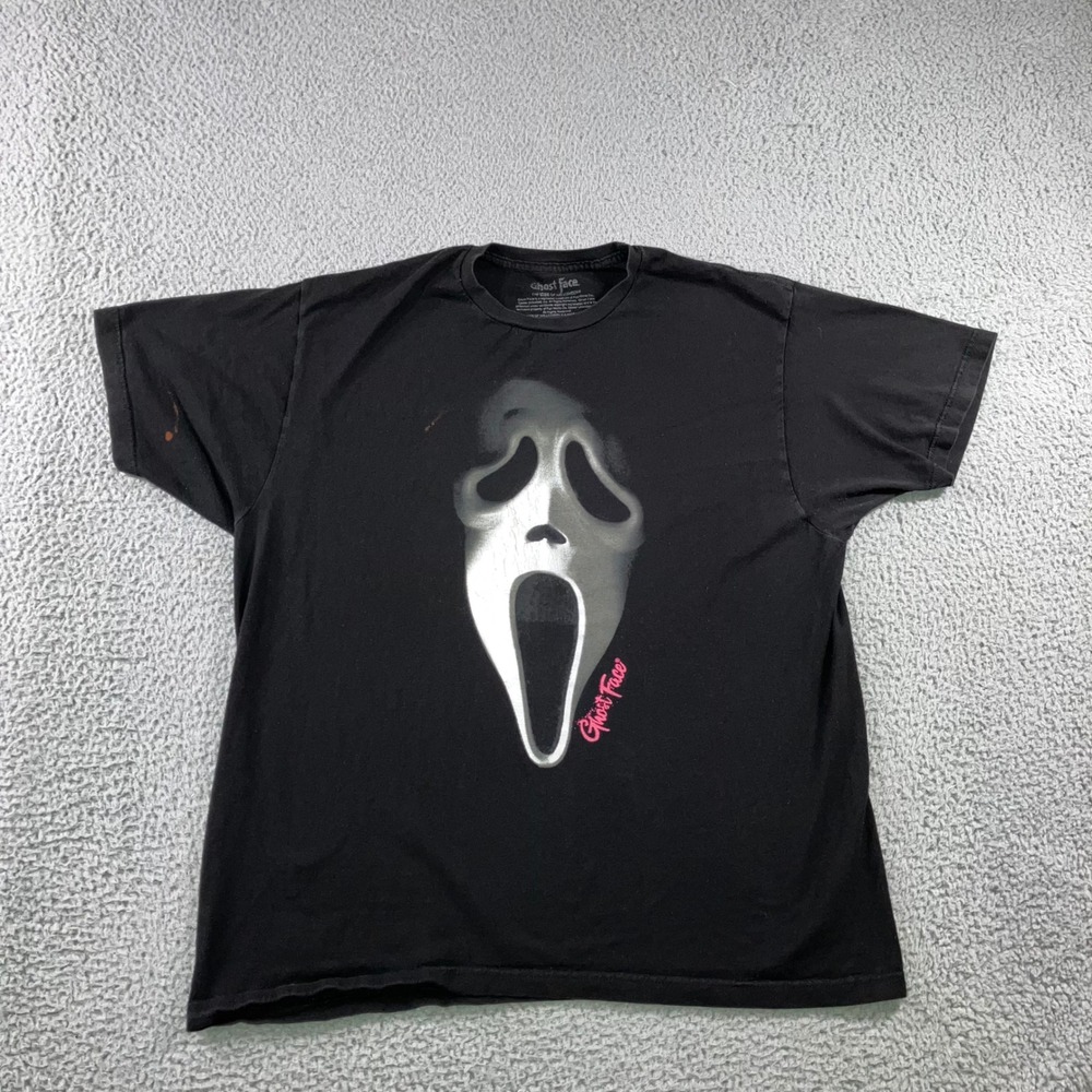 Ghost Face Graphic T-Shirt Men XL‎ Black Scream Horror Movie Logo Classic Retro